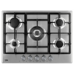 Beko HCMW75225SX Integrated Gas Hob, Stainless Steel
